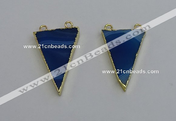 NGC5161 25*35mm - 30*40mm triangle agate gemstone connectors