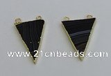 NGC5164 25*35mm - 30*40mm triangle agate gemstone connectors