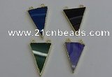 NGC5165 25*35mm - 30*40mm triangle agate gemstone connectors