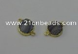 NGC5179 15mm - 16mm coin druzy agate gemstone connectors