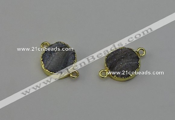 NGC5179 15mm - 16mm coin druzy agate gemstone connectors