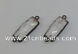 NGC5188 12*30mm - 15*30mm faceted rectangle white crystal connectors