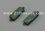 NGC5195 12*30mm - 15*30mm faceted rectangle amazonite connectors