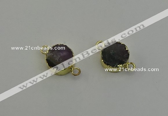 NGC5219 15mm - 16mm coin druzy amethyst gemstone connectors