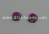 NGC5226 12mm - 14mm freeform druzy agate connectors wholesale