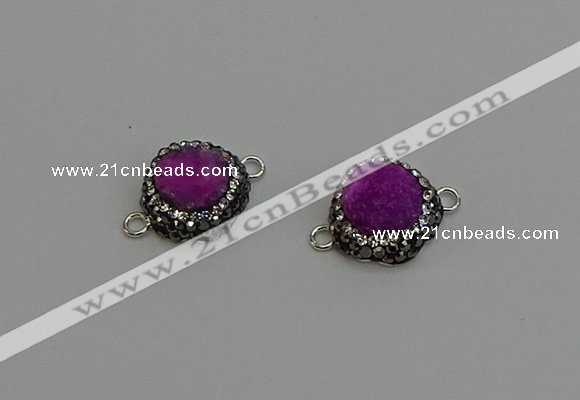 NGC5226 12mm - 14mm freeform druzy agate connectors wholesale