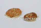 NGC523 20*30mm - 30*40mm freeform sea sediment jasper connectors