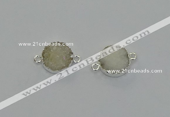 NGC5238 15mm - 16mm coin druzy agate connectors wholesale