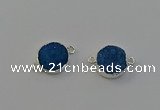 NGC5243 15mm - 16mm coin druzy agate connectors wholesale