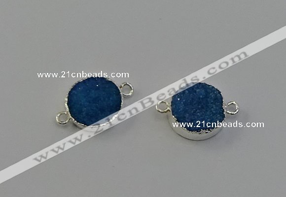 NGC5243 15mm - 16mm coin druzy agate connectors wholesale