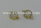 NGC5248 15mm - 16mm coin druzy agate connectors wholesale