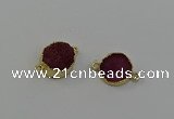 NGC5252 15mm - 16mm coin druzy agate connectors wholesale