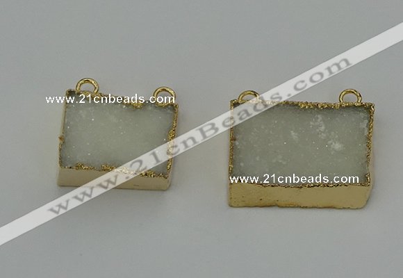 NGC5258 18*25mm - 22*30mm freeform druzy agate connectors