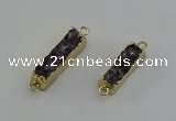 NGC5265 8*25mm - 10*32mm rectangle druzy amethyst connectors