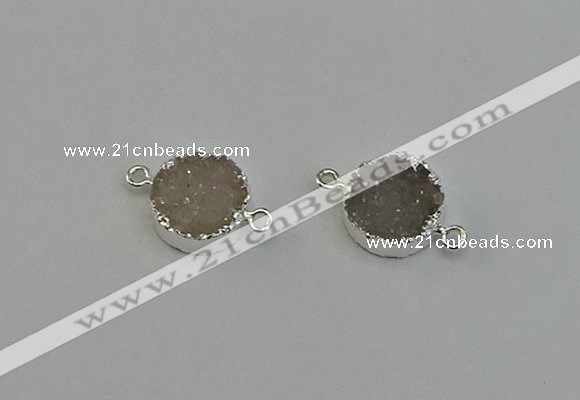 NGC5289 15mm - 16mm coin druzy agate gemstone connectors