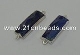 NGC5305 12*30mm - 15*35mm faceted rectangle lapis lazuli connectors