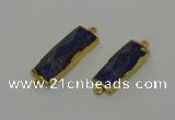 NGC5306 12*30mm - 15*35mm faceted rectangle lapis lazuli connectors