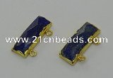 NGC5309 12*30mm - 15*35mm faceted rectangle lapis lazuli connectors