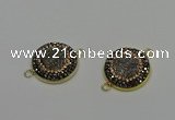 NGC5314 20mm - 22mm coin plated druzy agate connectors