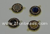 NGC5321 20mm - 22mm coin plated druzy agate connectors