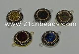 NGC5330 20mm - 22mm coin plated druzy agate connectors