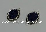 NGC5336 22*28mm oval plated druzy agate connectors wholesale