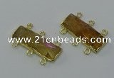 NGC5354 12*30mm - 15*30mm faceted rectangle citrine connectors