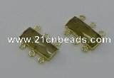 NGC5355 12*30mm - 15*30mm faceted rectangle lemon quartz connectors