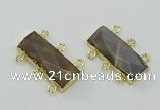 NGC5365 12*30mm - 15*30mm faceted rectangle moonstone connectors