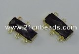 NGC5367 12*30mm - 15*30mm faceted rectangle amethyst connectors