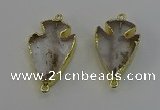 NGC5375 20*35mm - 25*40mm arrowhead white crystal connectors