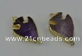 NGC5377 20*35mm - 25*40mm arrowhead light amethyst connectors