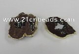 NGC538 25*35mm - 35*45mm plated druzy agate gemstone connectors