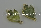 NGC5380 20*35mm - 25*40mm arrowhead green rutilated quartz connectors