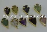 NGC5393 20*35mm - 25*40mm arrowhead mixed gemstone connectors