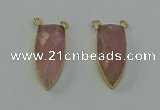 NGC5399 16*35mm - 18*40mm arrowhead rose quartz connectors