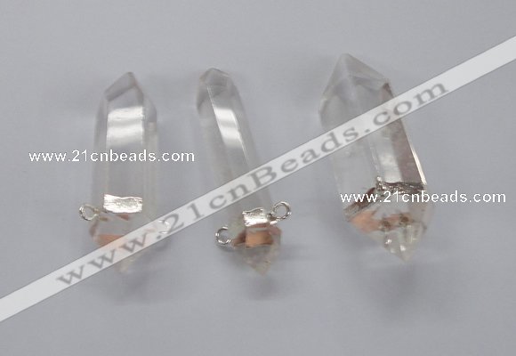 NGC540 10*35mm - 12*45mm faceted nuggets white crystal connectors