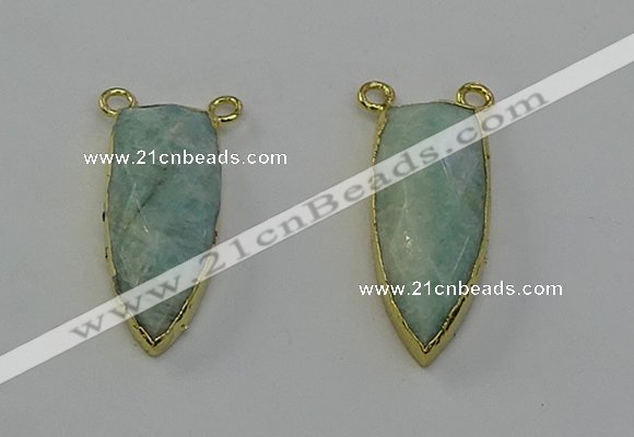 NGC5408 16*35mm - 18*40mm arrowhead amazonite connectors