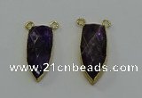 NGC5416 16*35mm - 18*40mm arrowhead amethyst connectors