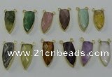 NGC5420 16*35mm - 18*40mm arrowhead mixed gemstone connectors