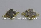 NGC5460 20mm - 22mm flower druzy agate connectors wholesale