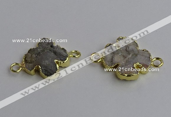 NGC5460 20mm - 22mm flower druzy agate connectors wholesale