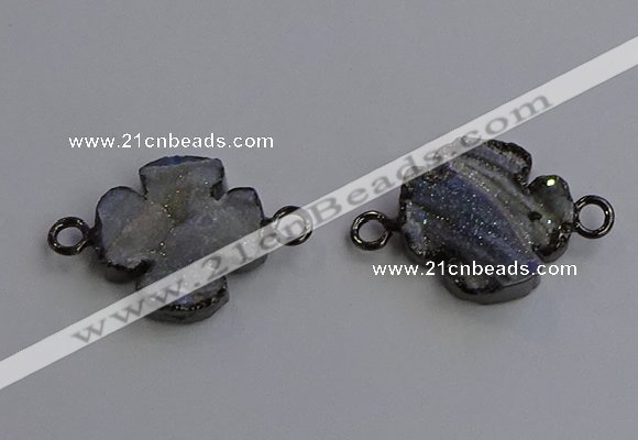 NGC5462 20mm - 22mm flower druzy agate connectors wholesale