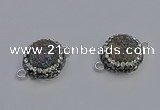 NGC5463 14mm - 15mm flower plated druzy agate connectors wholesale