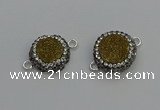 NGC5466 14mm - 15mm flower plated druzy agate connectors wholesale