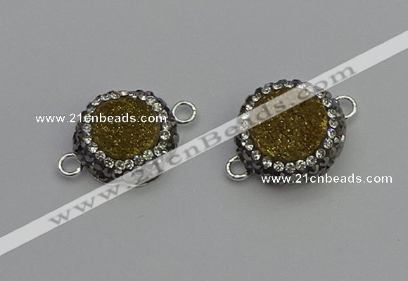 NGC5466 14mm - 15mm flower plated druzy agate connectors wholesale