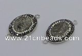 NGC5470 18*25mm oval plated druzy agate gemstone connectors