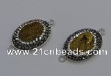 NGC5475 18*25mm oval plated druzy agate gemstone connectors