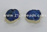 NGC550 22*30mm - 25*30mm freeform druzy agate connectors