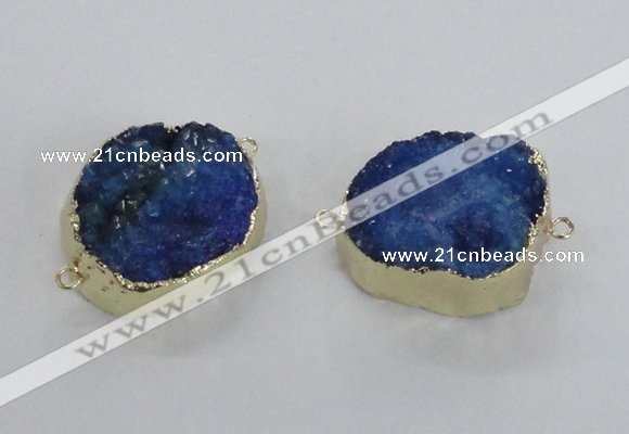 NGC550 22*30mm - 25*30mm freeform druzy agate connectors